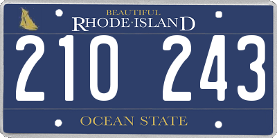 RI license plate 210243