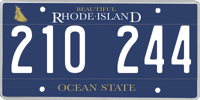 RI license plate 210244