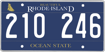 RI license plate 210246