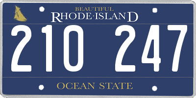 RI license plate 210247