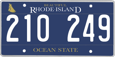 RI license plate 210249