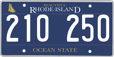 RI license plate 210250