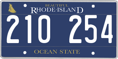 RI license plate 210254