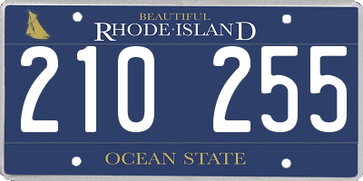 RI license plate 210255