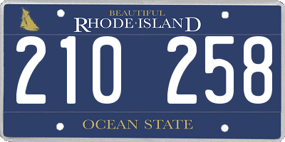 RI license plate 210258