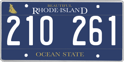 RI license plate 210261