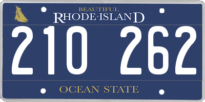 RI license plate 210262
