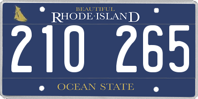RI license plate 210265
