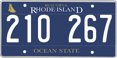 RI license plate 210267