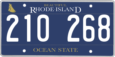 RI license plate 210268