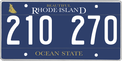 RI license plate 210270