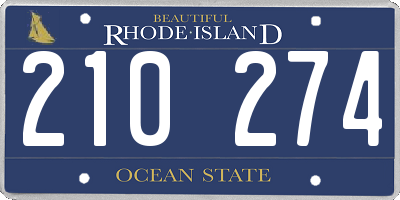 RI license plate 210274