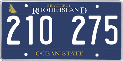 RI license plate 210275