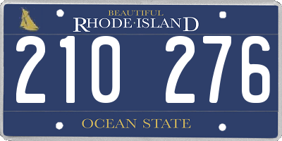 RI license plate 210276