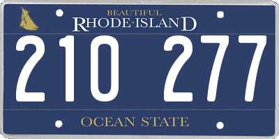 RI license plate 210277