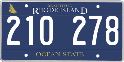 RI license plate 210278