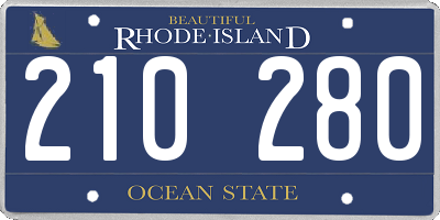 RI license plate 210280