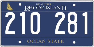 RI license plate 210281