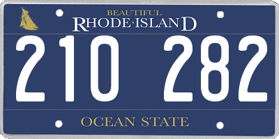 RI license plate 210282