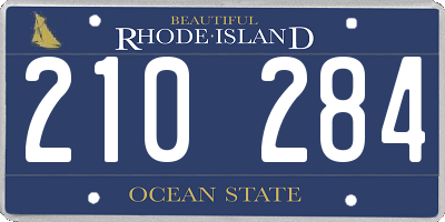 RI license plate 210284