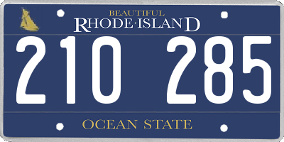RI license plate 210285
