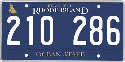 RI license plate 210286