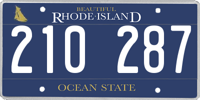 RI license plate 210287