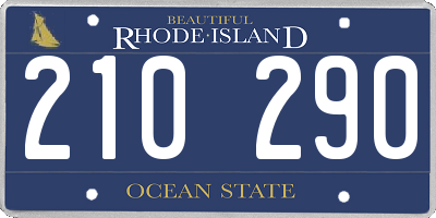 RI license plate 210290