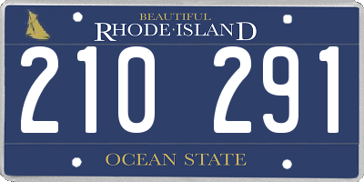 RI license plate 210291
