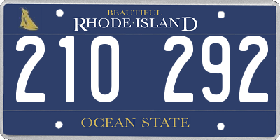 RI license plate 210292