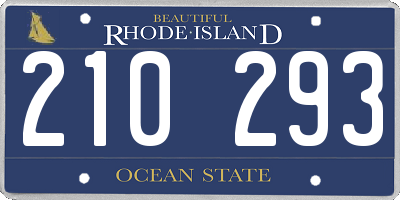 RI license plate 210293