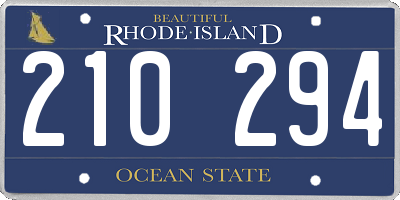 RI license plate 210294