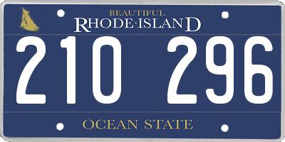 RI license plate 210296