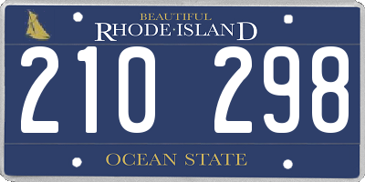 RI license plate 210298