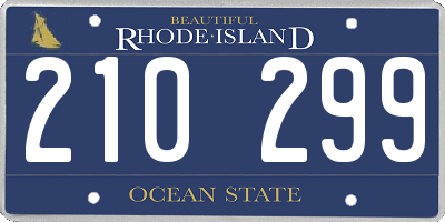 RI license plate 210299