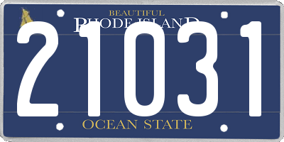 RI license plate 21031