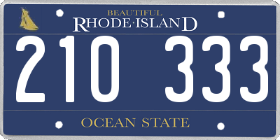 RI license plate 210333