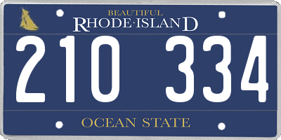 RI license plate 210334