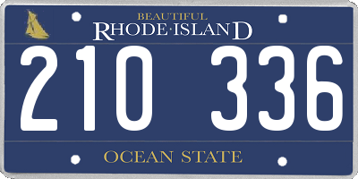 RI license plate 210336