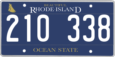 RI license plate 210338