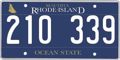 RI license plate 210339