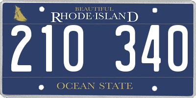 RI license plate 210340