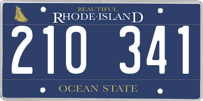 RI license plate 210341