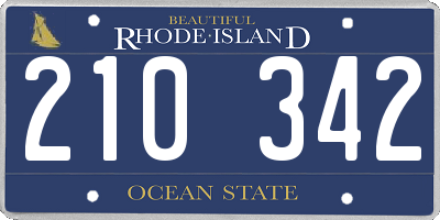 RI license plate 210342