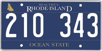 RI license plate 210343