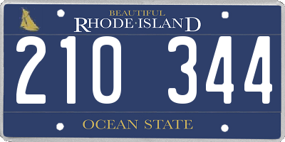 RI license plate 210344