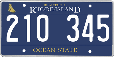 RI license plate 210345