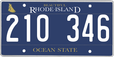 RI license plate 210346