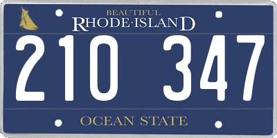 RI license plate 210347
