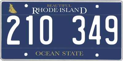 RI license plate 210349